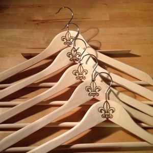 Fleur De Lis Wooden Clothing Hangers